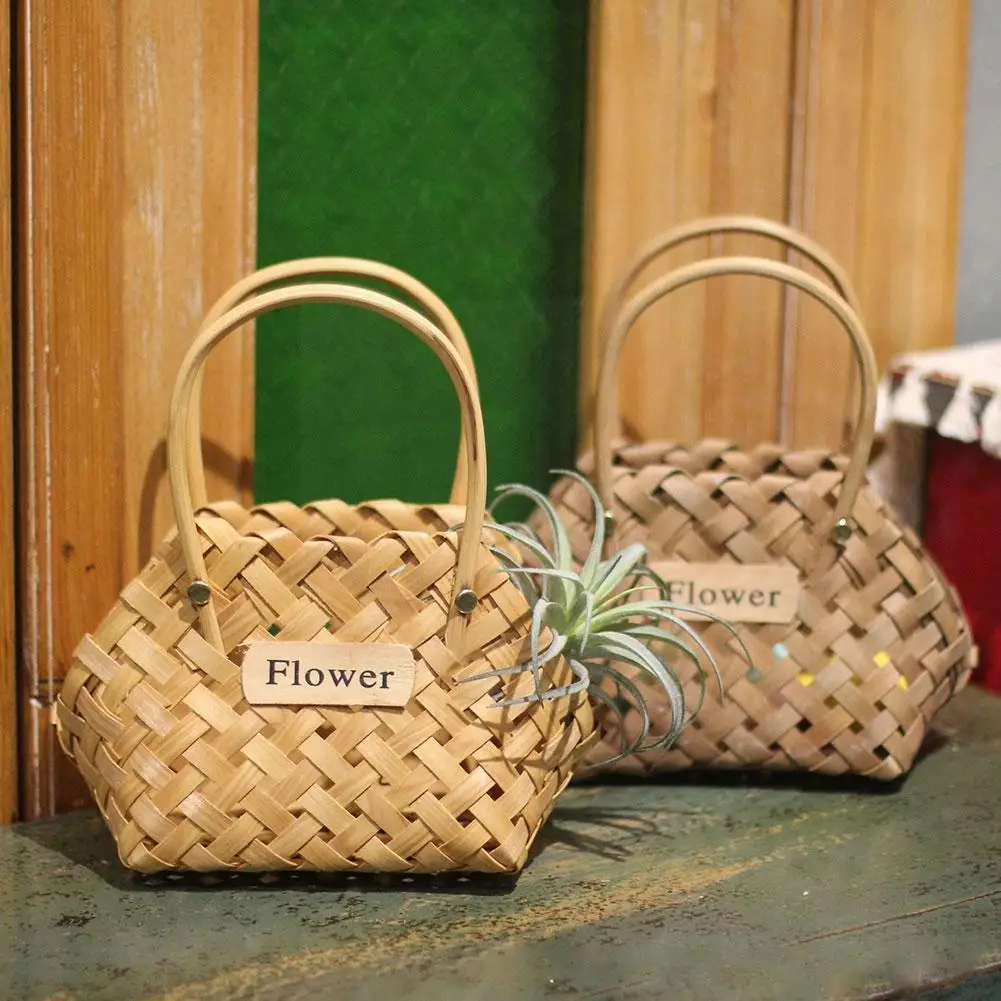 

Basket Wicker Or Bamboo Baskets Cachepot For Flowers Organizing Bamboo Basket Wicker Baskets Decorative Flower Girl Basket Y9b3