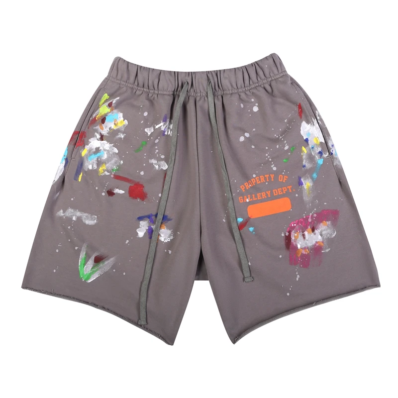 

2022 Summer NEW GALLERY High Street Shorts Ink Painting Hip-hop Splash Ink Curling Pants Men's Five-point Sweatpants Sportswear