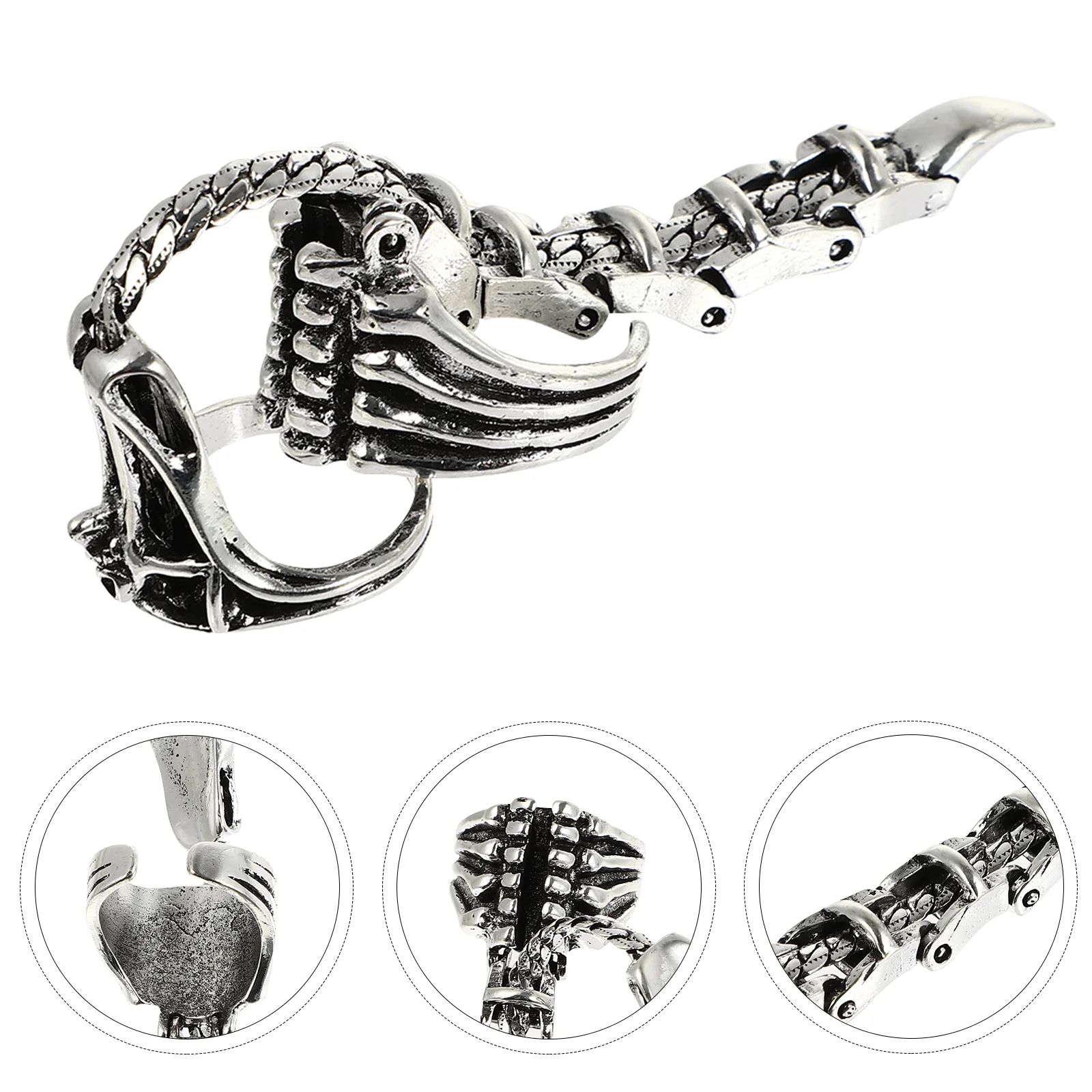 

Gothic Scorpion Ring Man Adjustable Rings Men Hinged Armor Alloy Punk Finger Joint