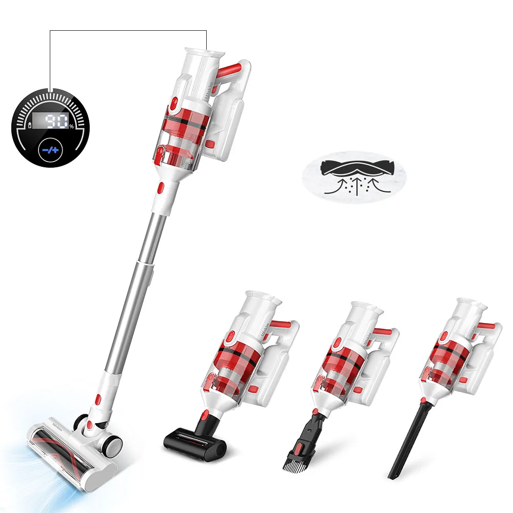 28KPa Cordless Stick Vacuum Cleaner, LED Display, V-shaped Roller Brush, Up to 50min Runtime Vac for Household Cleaning