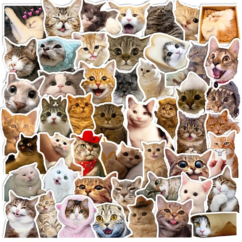 

10/30/50PCS Cute Bread Cat Korean Stationery Sticker Aesthetic PVC Children's Decoration Scrapbooking School Supplies for Kids