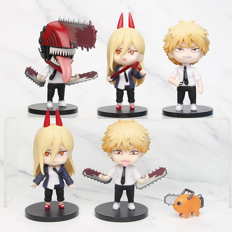 

6pcs/set Chainsaw Man Anime Figure #1560 Denji #1580 Power Action Figure Chainsaw Man Denj/Power Figurine Random 10cm
