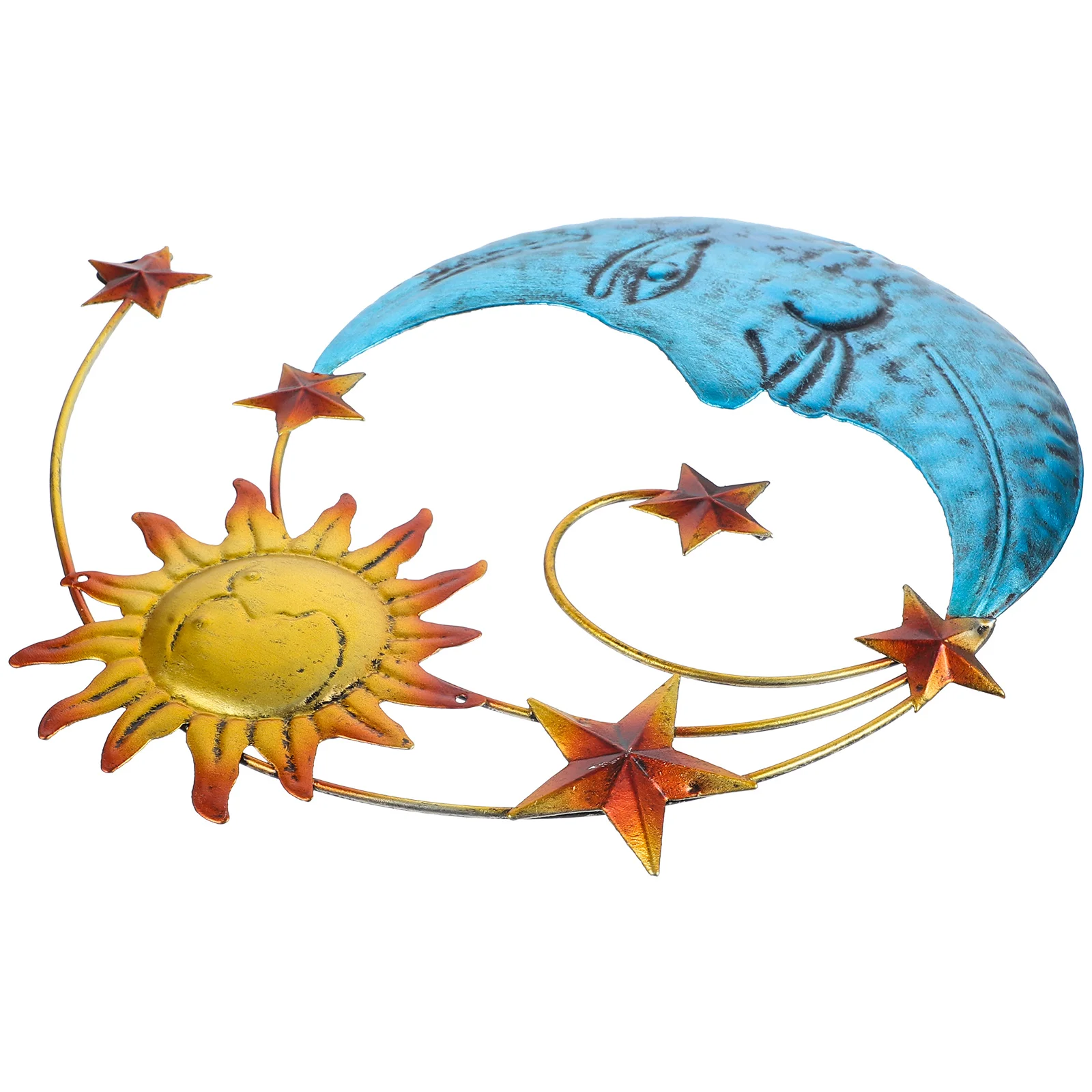 

Mosaic Moon and Sun Moon Sun Stars Wall Decor Metal Moon Sun Stars Wall Hanging Wall Sculpture Decor for Indoor Outdoor ( Mixed