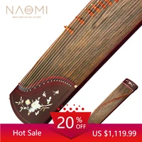 naomi advanced peony carved rosy sandalwood guzgeng instrument chinese zither with full accessories nailsstringsstandsbag