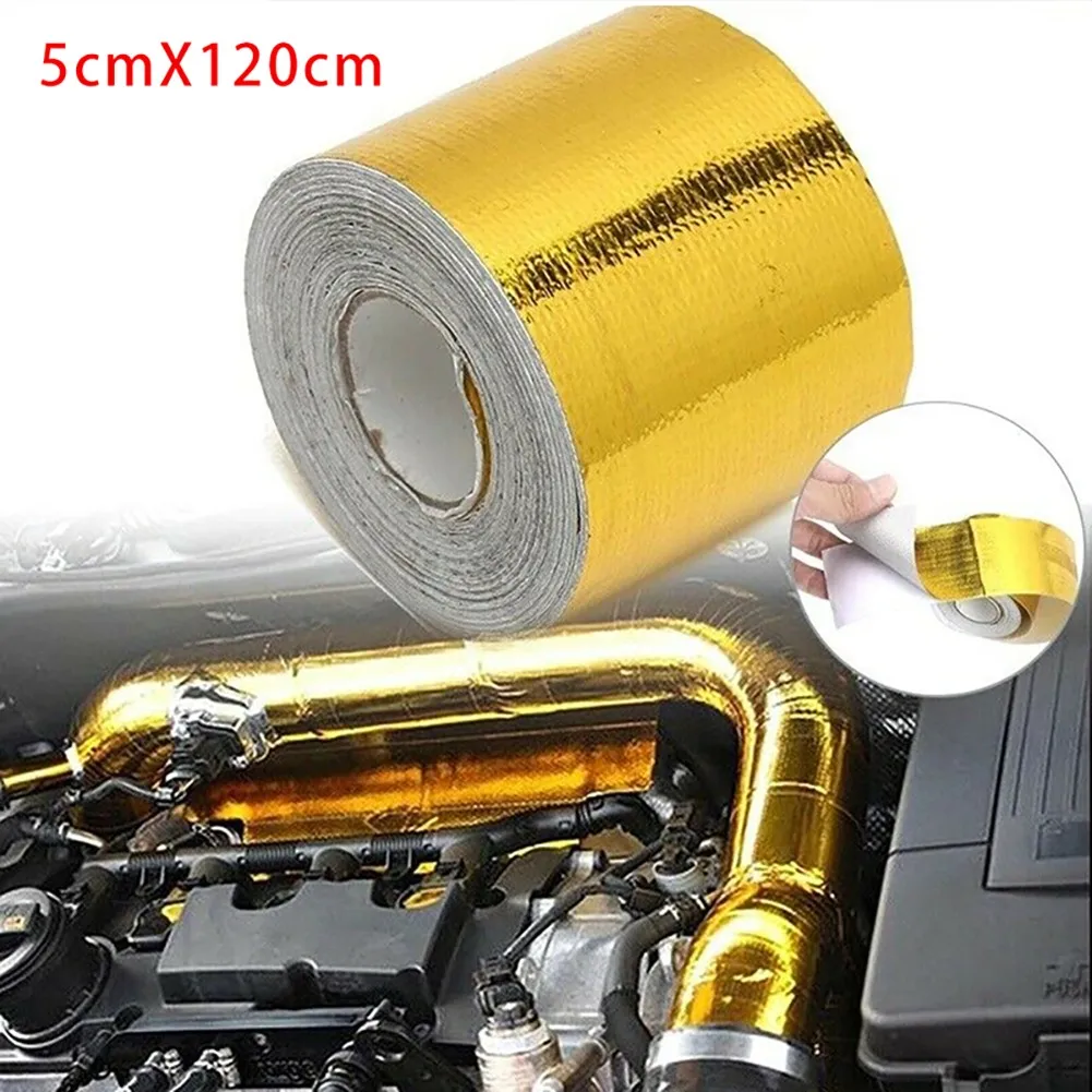 

1Roll Car Thermal Exhaust Tape Air Intake Heat Insulation Shield Wrap Reflective Heat Barrier Self Adhesive Engine Gold