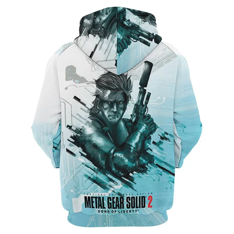 

Mgs Metal Gear Solid Graphic Hoodie Men Clothes 3D Game Ground Zeroes Printed New in Hoodies Women Harajuku Fashion y2k Pullover