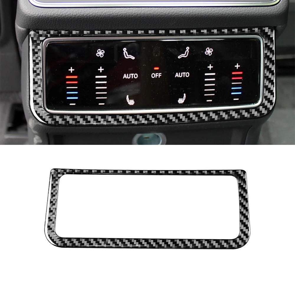 

for Audi A6L A7 2019 Rear Air Conditioner Screen Frame Decoration Cover Trim Sticker Decal Car Interior Accessories Carbon Fiber