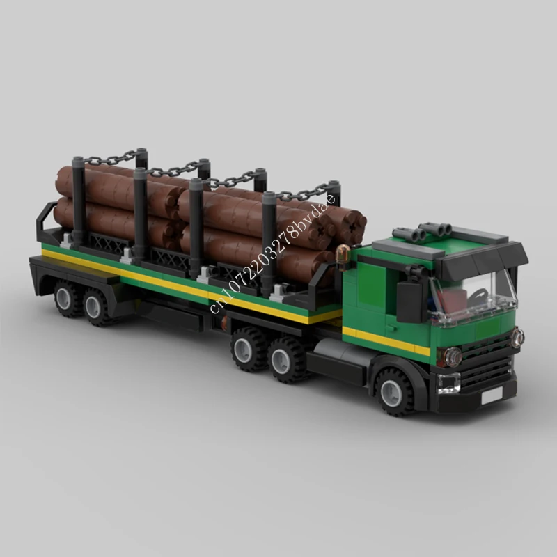 

378PCS MOC City Transportation Cargo Truck & Logging Trailer Model Building Blocks Bricks DIY Creative Assembly Kids Toys Gifts