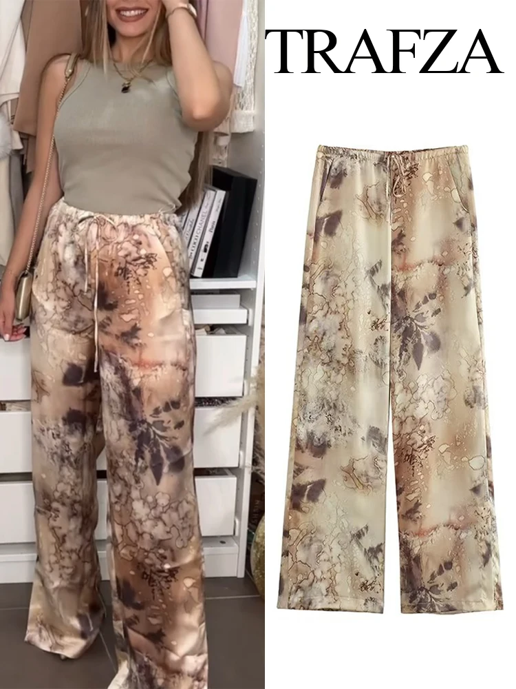 

Брюки женские повседневные на шнуровке с завышенной талией и бантом