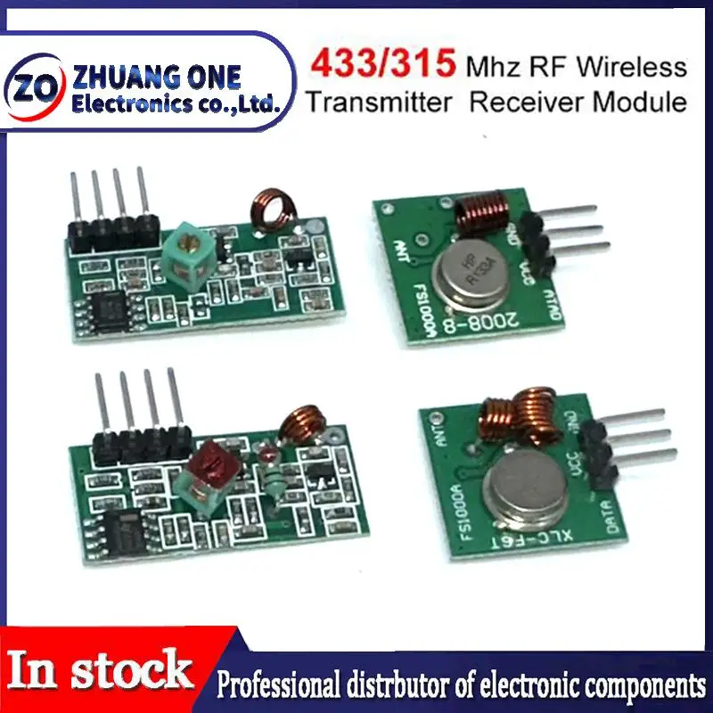 433Mhz RF Wireless Transmitter Module and Receiver Kit 5V DC 433MHZ/315MHZ Wireless For Arduino Raspberry Pi /ARM/MCU WL Diy Kit