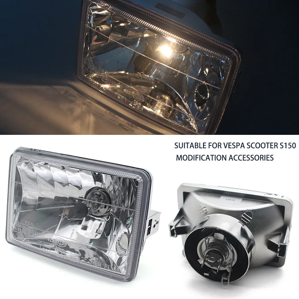 Мотоциклетная прямоугольная фара передняя лампа с розеткой для скутера P43T W2.1x9.5d