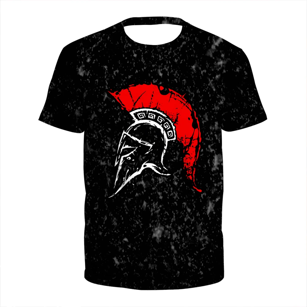 

Летняя новая мужская Футболка warrior Sparta, Повседневная дышащая футболка с 3D рисунком для уличного спорта, большие размеры