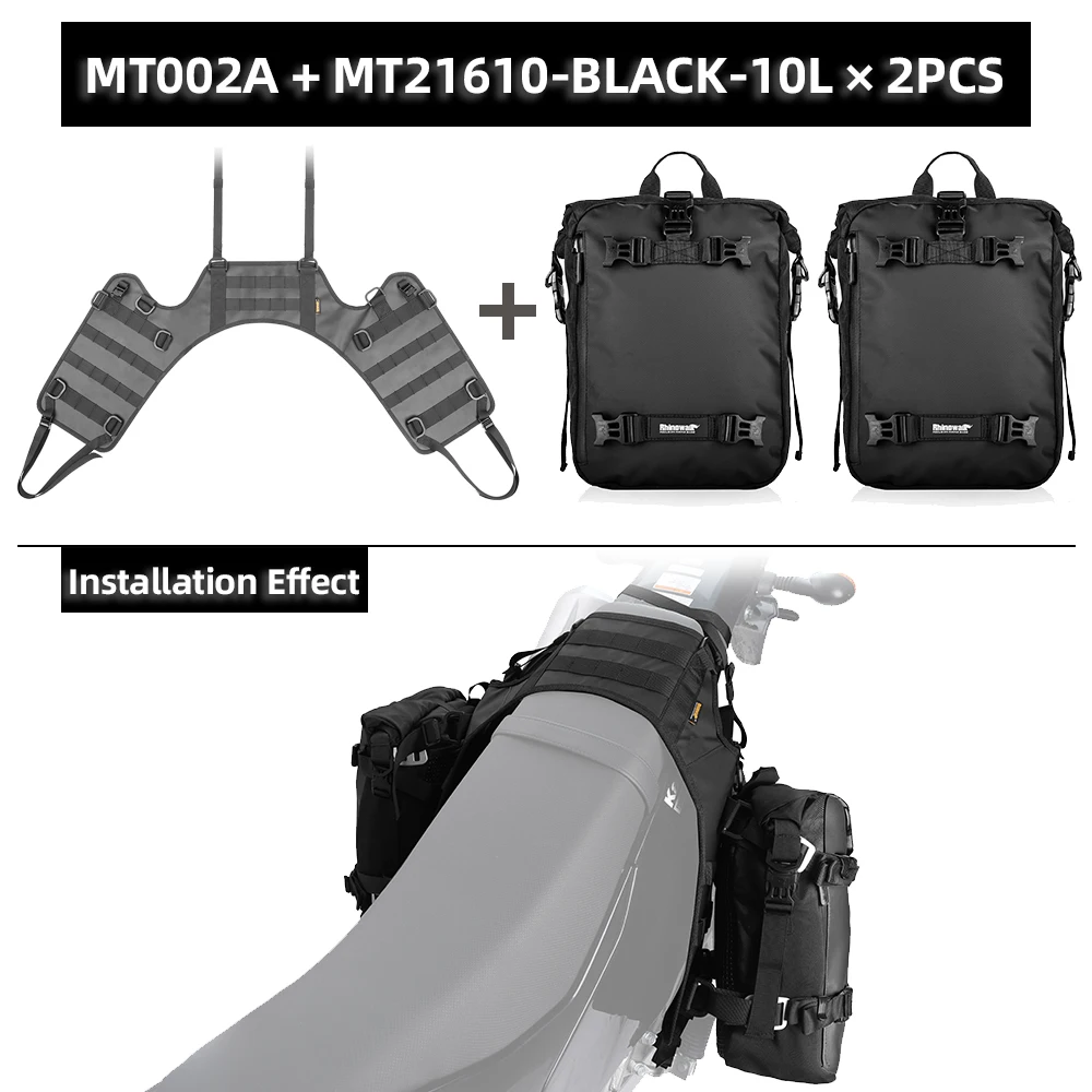 

Боковая сумка для мотоцикла Rhinowalk с основанием, водонепроницаемая, 12 л/16 л/20 л/30 л, съемная сумка на заднее сиденье, многофункциональный чемодан для мотокросса