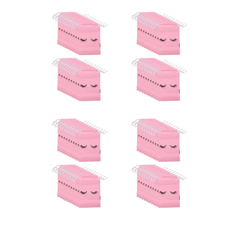 

200 шт., пластиковые косметички на шнурке для ухода за ресницами