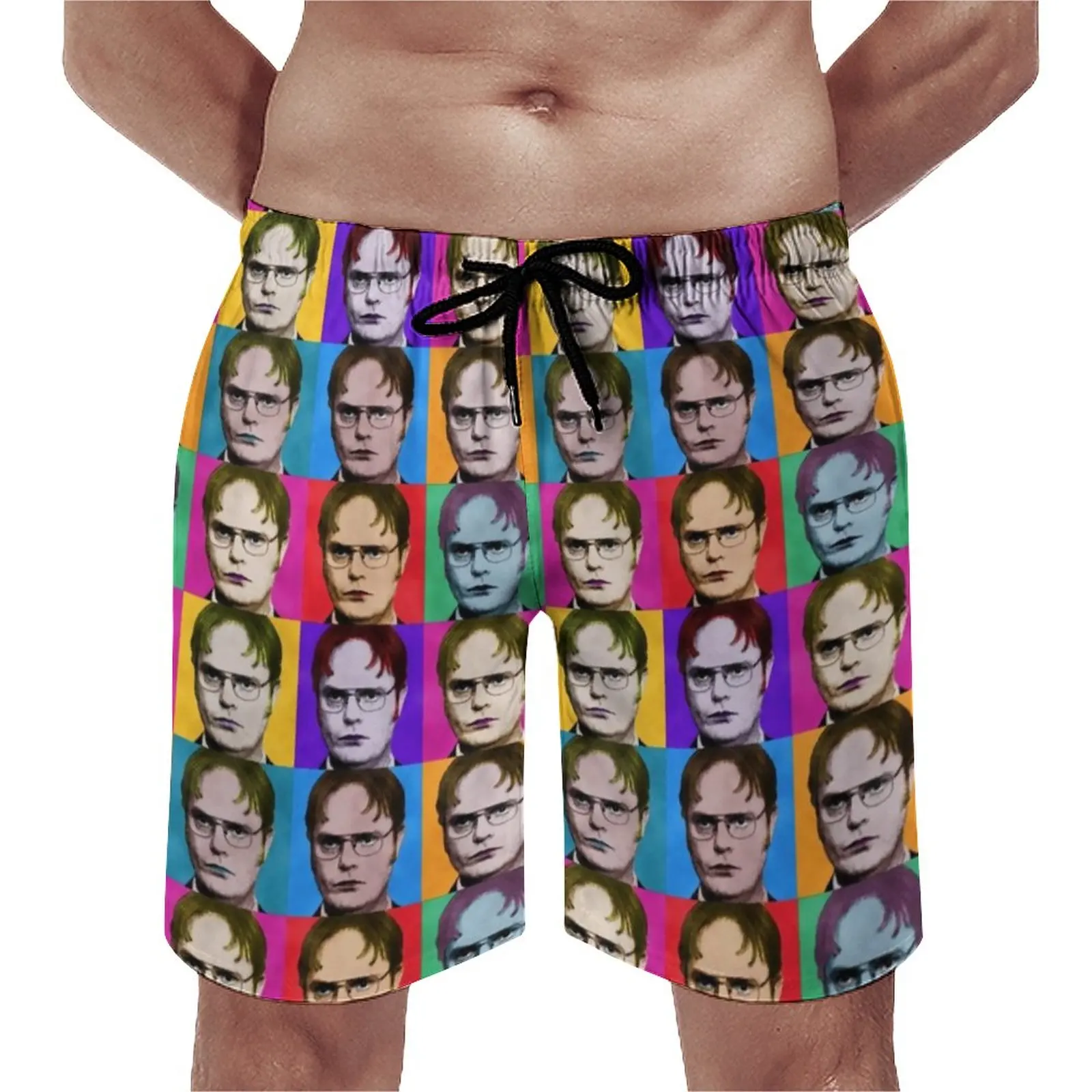 

Gym Shorts Abstract Pop Art Hawaii Swim Trunks Dwight Schrute Man Quick Dry Sports Trendy Oversize Board Short Pants