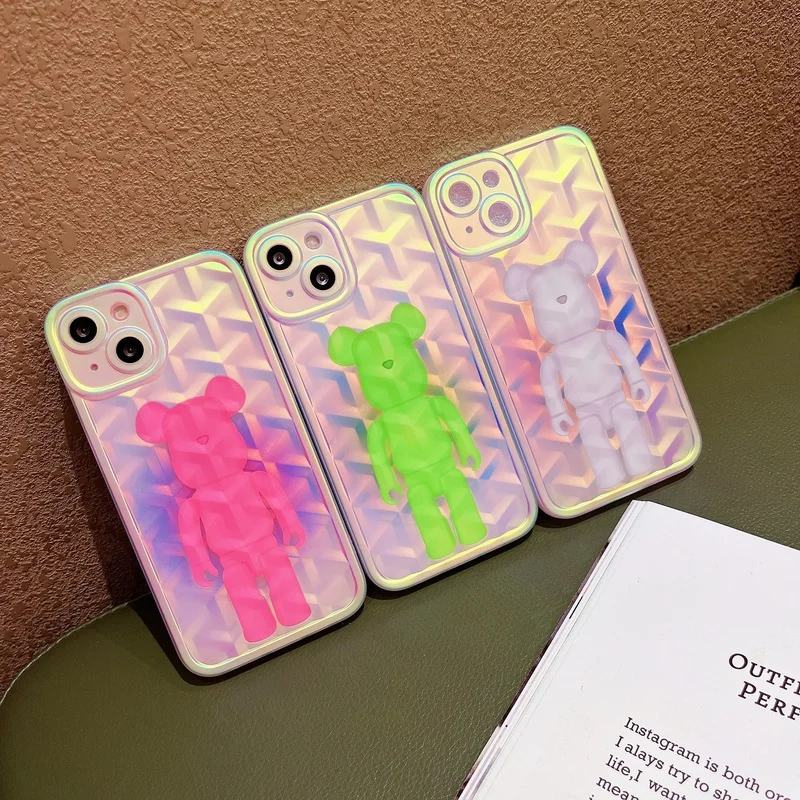 

Colorful Irregular Fashion Trend Cartoon XX Bear Cover for IPhone 11 12 13 Pro X XR XS Max Shockproof Phone Case IPhone 13 Case