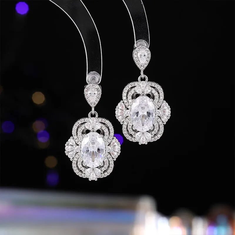 FXLRY легкие роскошные изумрудные циркониевые S925 серебряные иглы элегантные