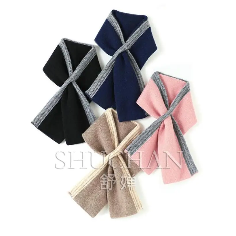 Шарф из чистого кашемира мужской и женский цветной вязаный шарф с перекрестной