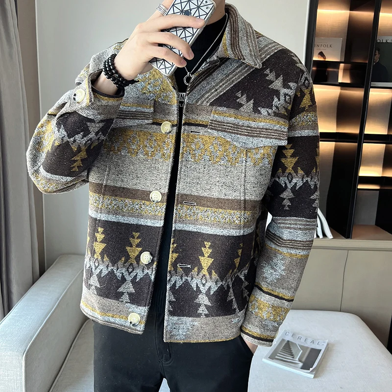 

Куртка RUIHUO мужская с принтом, модное пальто в Корейском стиле, китайский Размер 2XL, Осень-зима 2022