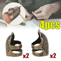 4x sewing thimble adjustable finger protector shield pin needle tool home tools