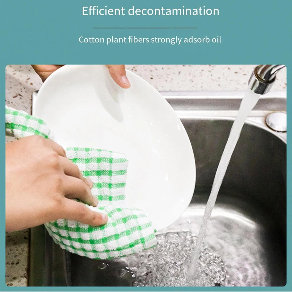 Клетчатое хлопковое чайное полотенце впитывающие кухонные полотенца для посуды