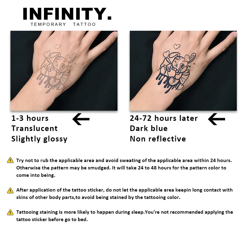 Временная татуировка-наклейка с мультяшным кроликом водонепроницаемая