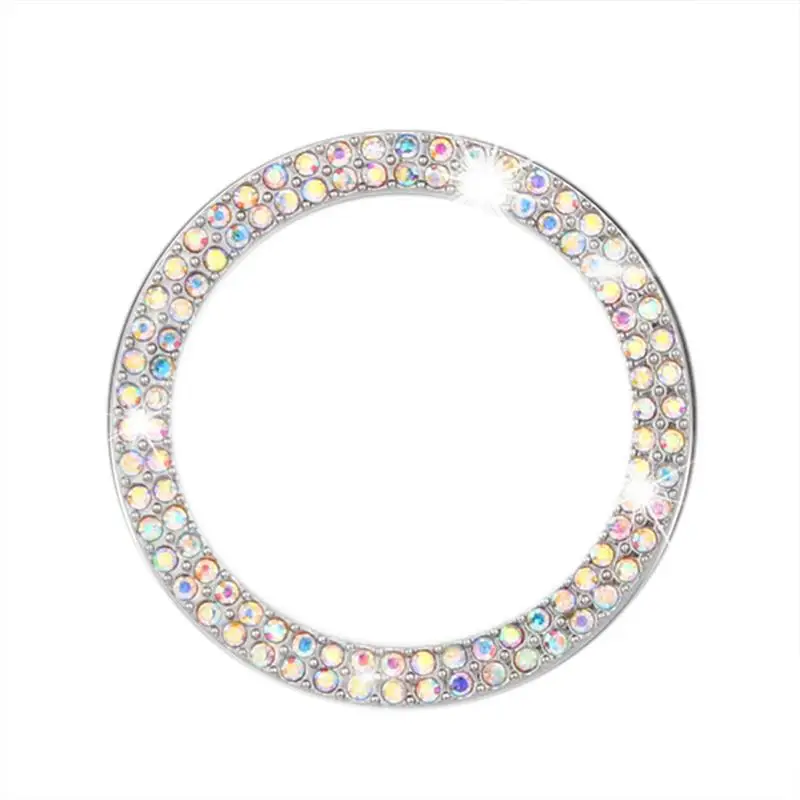 

Car Bling Rings For Start Button Bling Car Interior Accessories For Women Shiny Push To Start Button Sticker Rings For Key