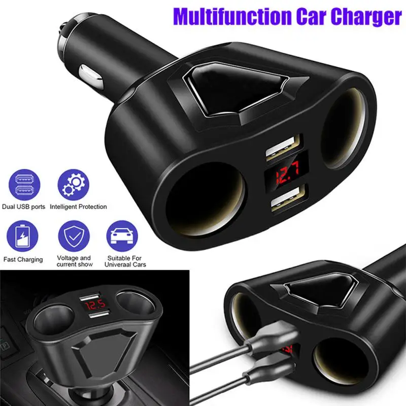 

5V 3.1A Car Charger LCD Cigarette Lighter Socket Splitter DC 12V Dual USB Charger Power Adapter Car Accessries