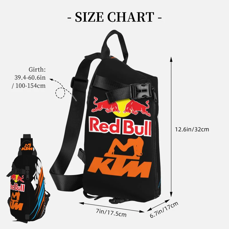Extreme Sports Fan Chest Pack Bags Red Double-Bull Strap Bag Merch Men Motor Rider Waist Bags Motorcross Racing Accessories