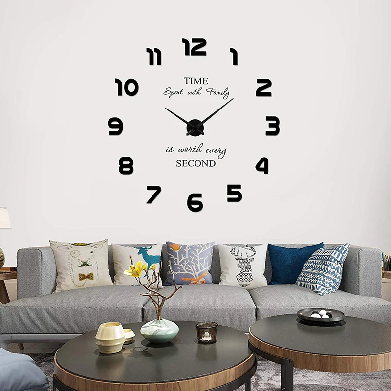 a set of large diy wall clock movement mechanism clock needles hands for 3d mirror clock replacement accessories home decoration free global shipping