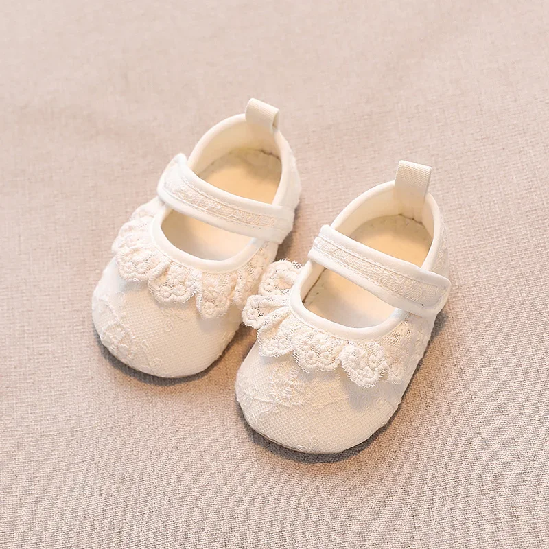 

Infant Baby Girls Sweet Shoes Non-Slip Soft Soled Lace Bowknot Flats Toddler First Walker Spring Summer Princess Shoes