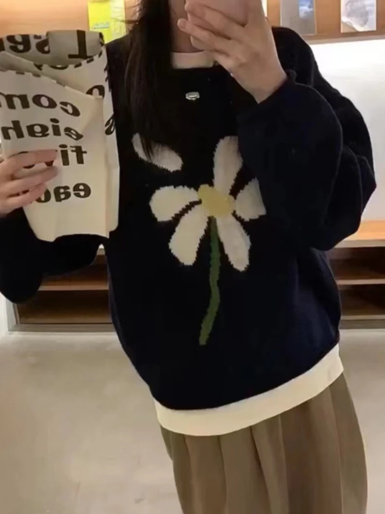 Jielur модный изящный Тюльпан Цветок абрикосовый свитер для женщин осень зима