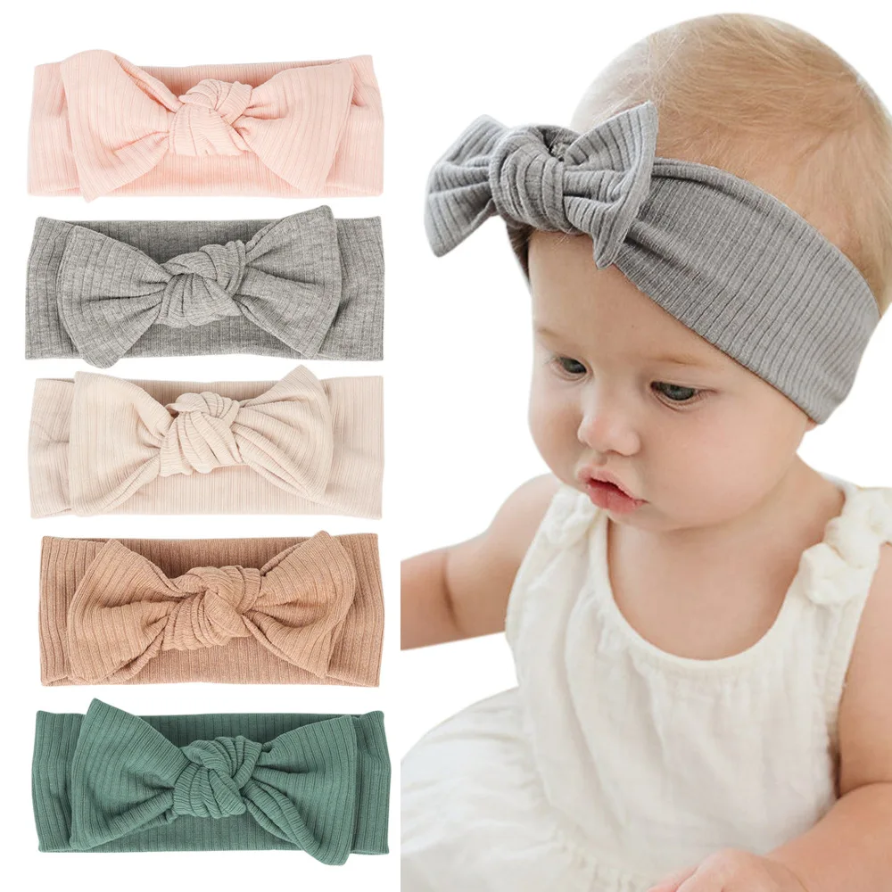 

Yundfly New Toddler Girls Elastic Bowknot Headwrap Baby Knotted Bow Headband Newborn Hairband Baby Bows