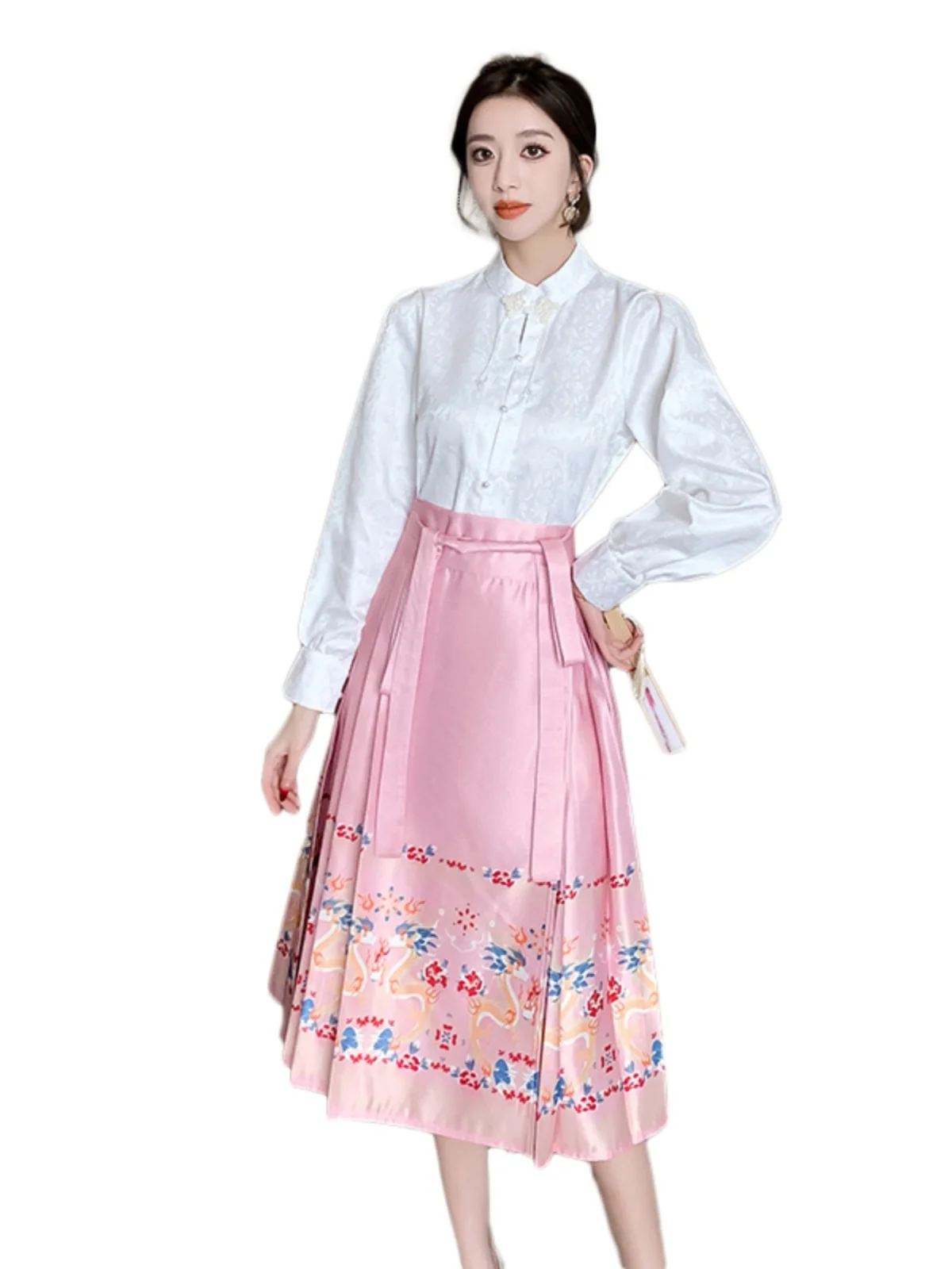 Китайский Sle Бессмертный Элегантный Розовый Жилет Юбка Топ Комплект 2024 Весна