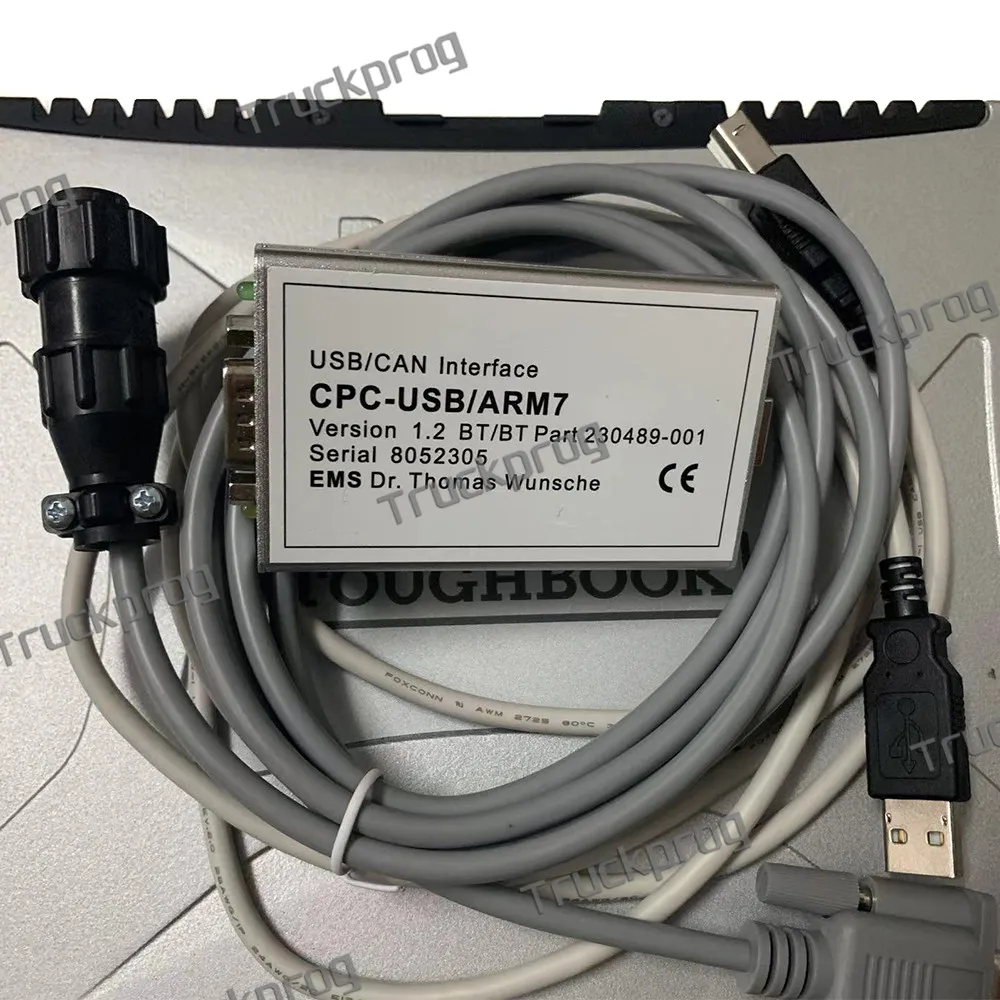 TruckCom ToyotaBT For Toyota BT EMS CAN suite Service Communication Interface ARM7 forklift truck diagnostic tool+CF19 laptop