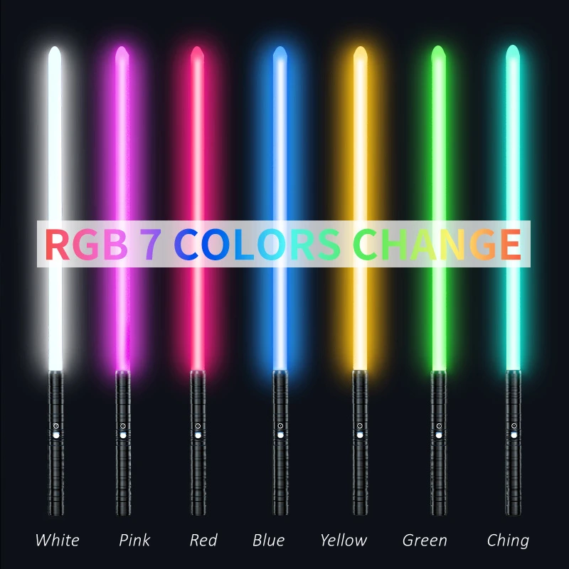 Перезаряжаемый классный Цветной световой меч RGB 78 см с металлической ручкой для