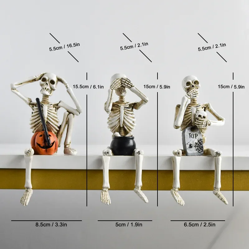 Статуя на Хэллоуин коллекция со скелетом без зла маленькая статуя реалистичное