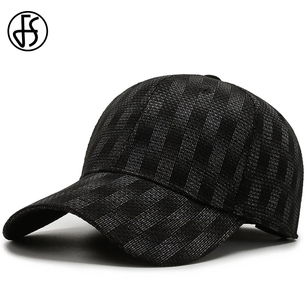 

2023 Summer Women Stylish Caps Luxury Brand Baseball Cap For Men Black Gray British Plaid Elastic Dad Hat Casquette Femmes