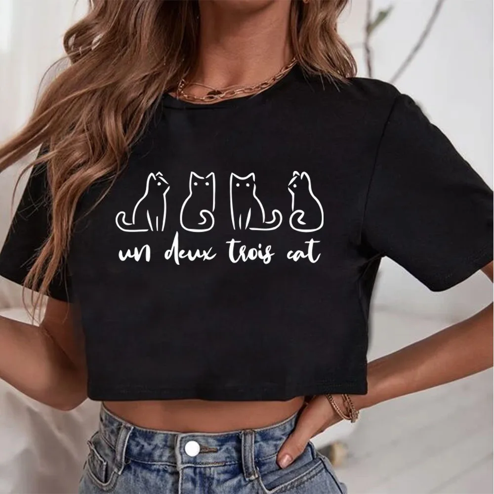 

Женская футболка с коротким рукавом и принтом кота