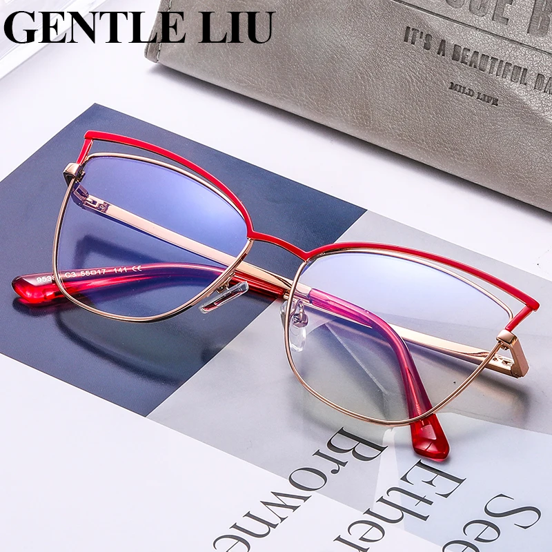 

Cat Eye Anti Blue Light Glasses Women 2022 Fashion Cateye Eyeglasses Blocking Blu-Ray Reading Computer Spectacles Myopia Eyewear