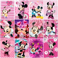 disney full diamond embroidery mickey mouse cross stitch painting pink mosaic cartoon rhinestones new collection child gift