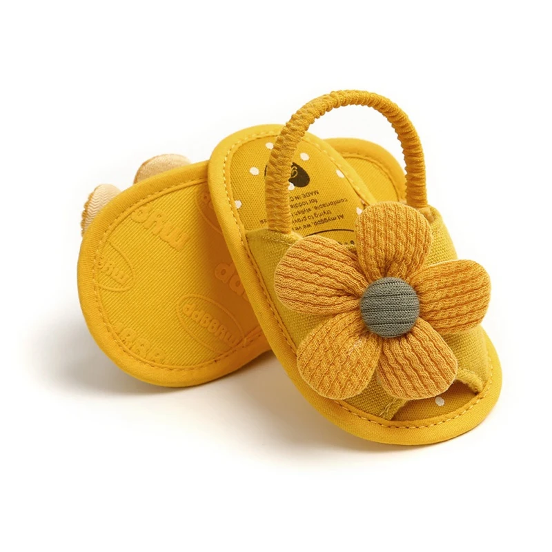 

Summer Infant Baby Shoes Girl Flats Sandals Soft Sole Anti-Slip Flower Pure Crib Shoes Newborn First Walker Hot Sale
