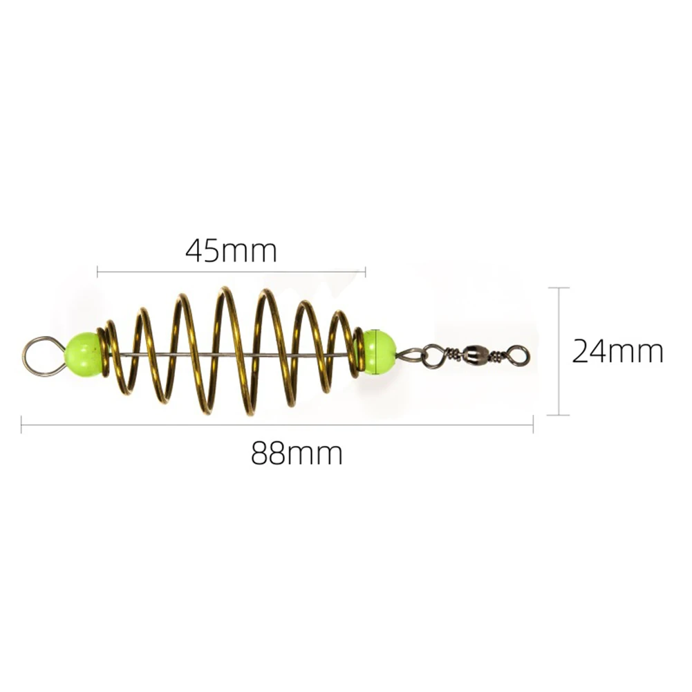 

Terminal Tackle Bait Cage Fishing Bait Fishing Bait Holder Brass Olive Spring Nest Maker Stainless Steel With Luminous Beads