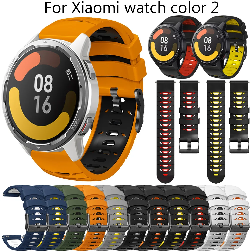 

22mm Bracelet Band For Xiaomi Watch S1 Active Color 2 Smartwatch Straps Amazfit GTR 3 pro 2E 47mm Stratos 3 Silicone Watchbands