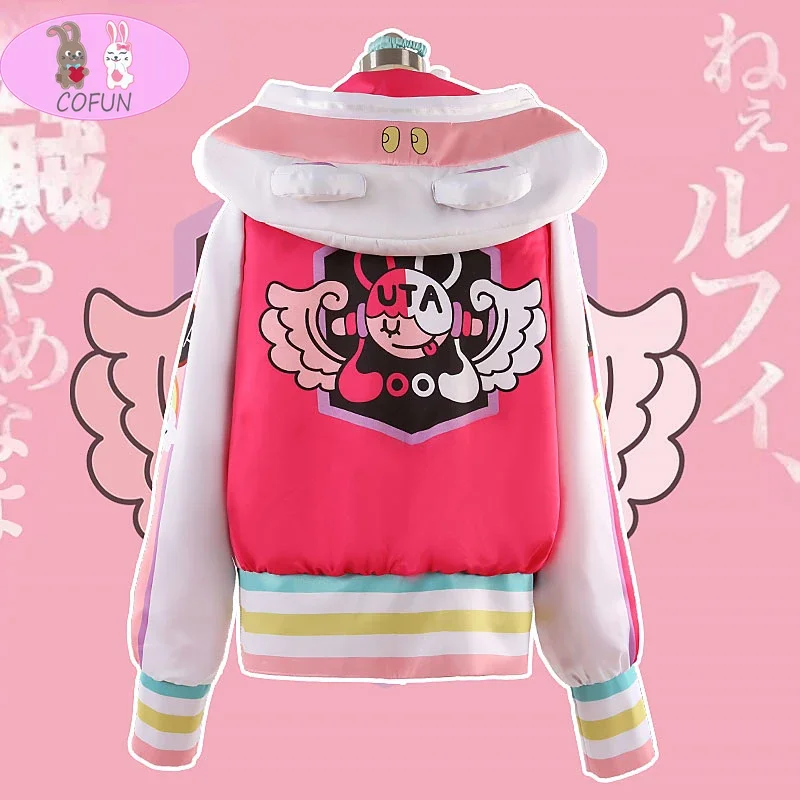 Аниме 1 PIECE FILM Merah UTA Косплей Костюм парик Панjang Комплект контексты dan Ungu Hairpin Sintetis