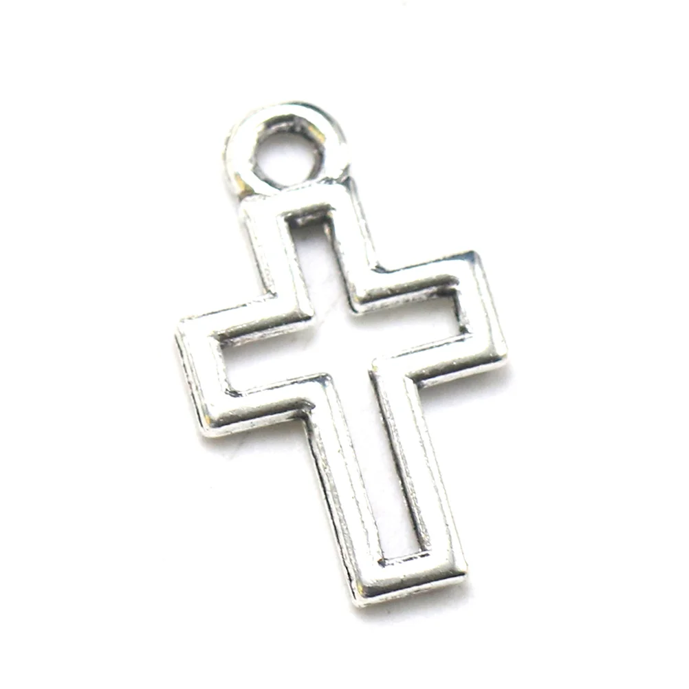 50 Pcs Handmade Necklaces Jewelry Making Pendants Set 1.7*1.1*0.14 DIY Charm Alloy Silver