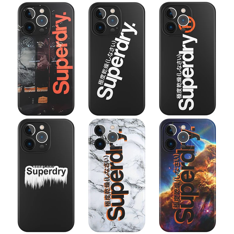 

British Street Fashion Brand Superdryers Black Soft Silicone Phone Case for IPhone 13 12 11 Pro Max Mini 6 7 8 Plus XS XR Cover