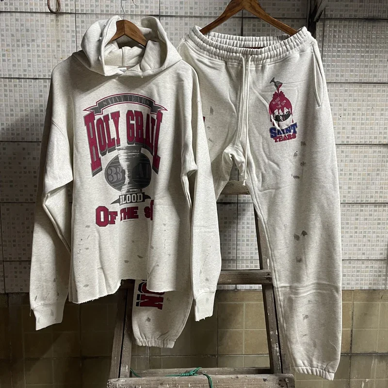 Японская толстовка с капюшоном в стиле High Street Saint винтажная хлопковая Харадзюку