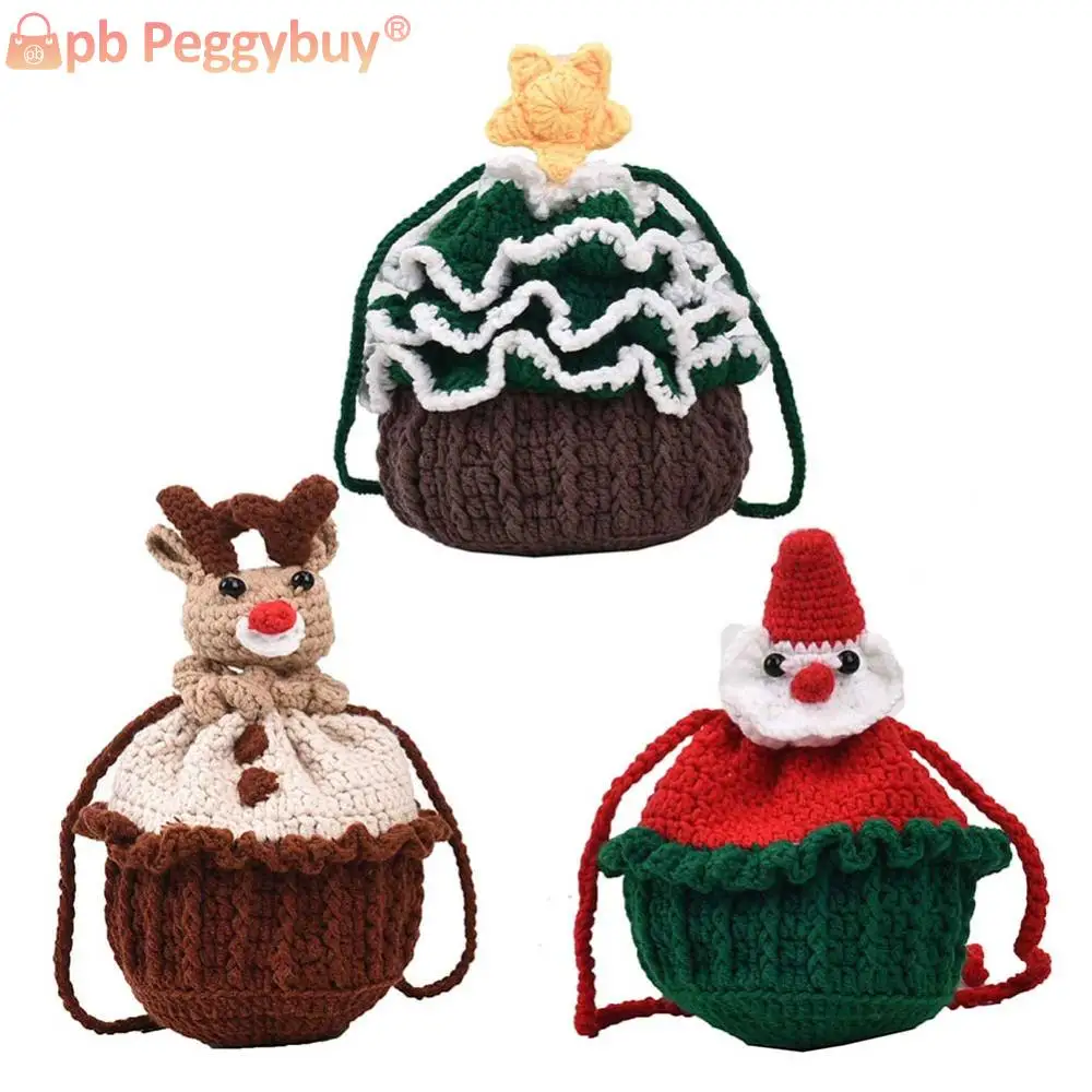 Женская вязаная сумка через плечо милый кошелек-клатч модный кошелек