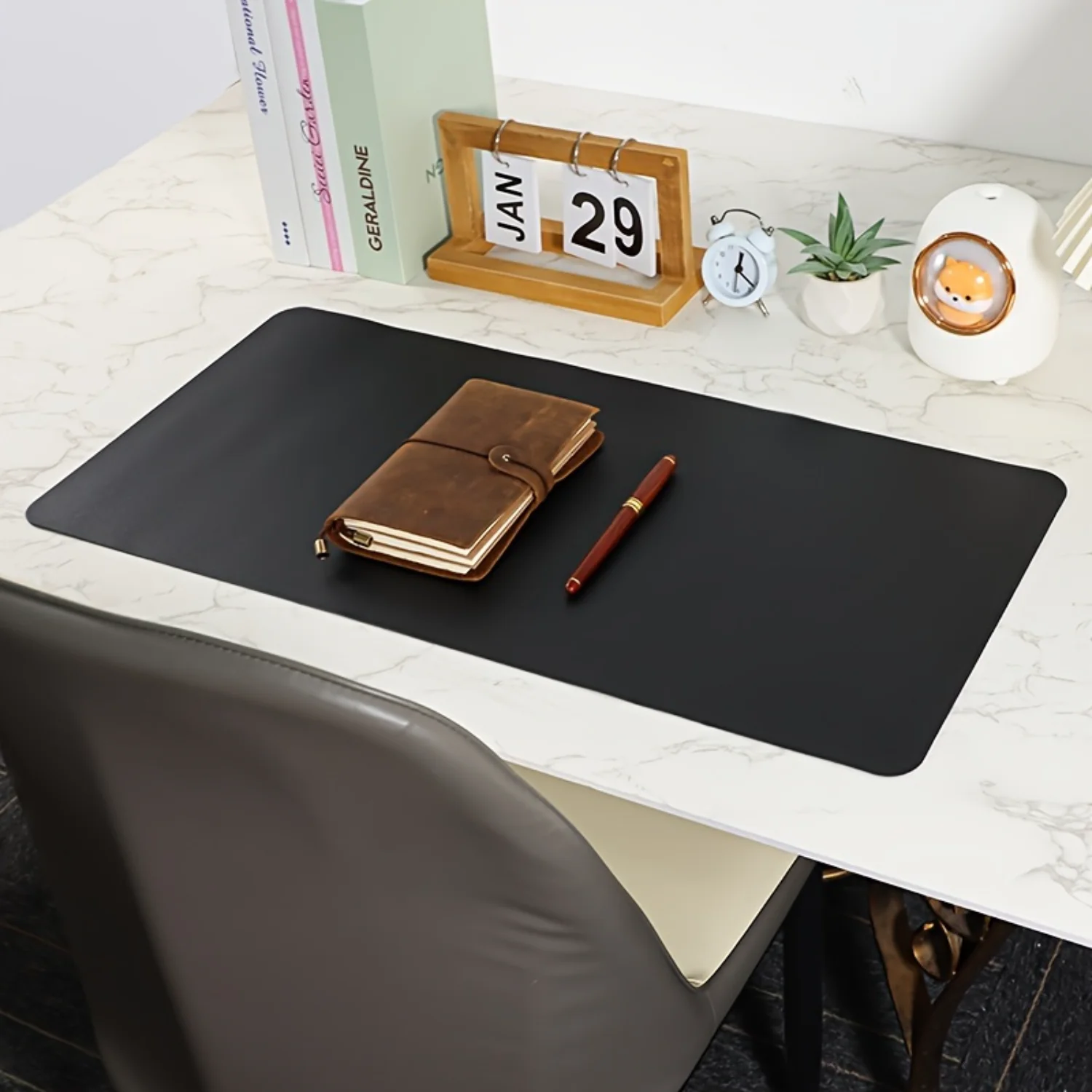 Роскошный большой настольный коврик из искусственной кожи — водонепроницаемое